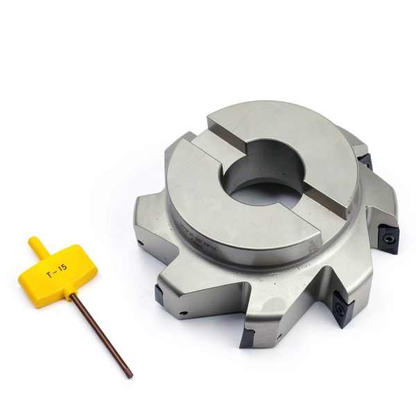 OSCARBIDE 5" x1-1/2 Indexable Face Mill, 1-1/2" Arbor Hole, 5" Cutting Diameter, Coolant Thru, 8 Flutes, 90°, 8pcs APKT1604 Inserts-6