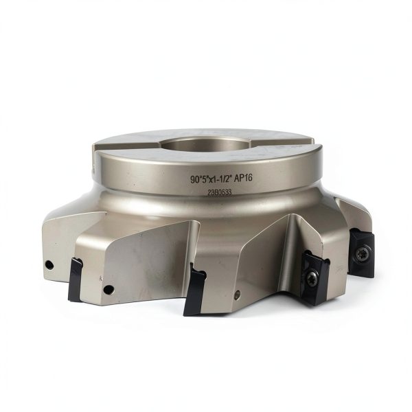 OSCARBIDE 5" x1-1/2 Indexable Face Mill, 1-1/2" Arbor Hole, 5" Cutting Diameter, Coolant Thru, 8 Flutes, 90°, 8pcs APKT1604 Inserts-3