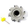OSCARBIDE 5" x1-1/2 Indexable Face Mill, 1-1/2" Arbor Hole, 5" Cutting Diameter, Coolant Thru, 8 Flutes, 90°, 8pcs APKT1604 Inserts-5