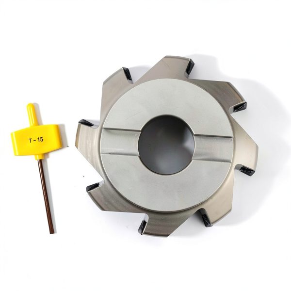 OSCARBIDE 5" x1-1/2 Indexable Face Mill, 1-1/2" Arbor Hole, 5" Cutting Diameter, Coolant Thru, 8 Flutes, 90°, 8pcs APKT1604 Inserts-4