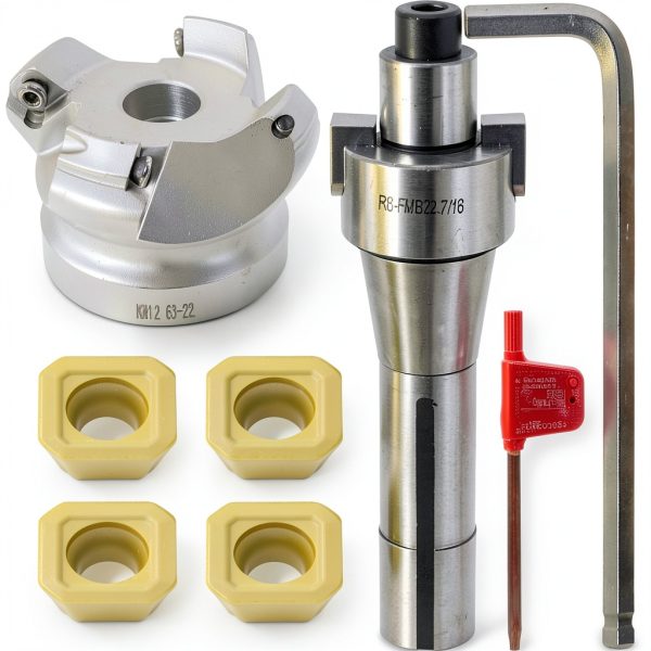 2.5 Inch Face Milling Cutter Holder LingGan KM12 63MM with R8 Shank-0